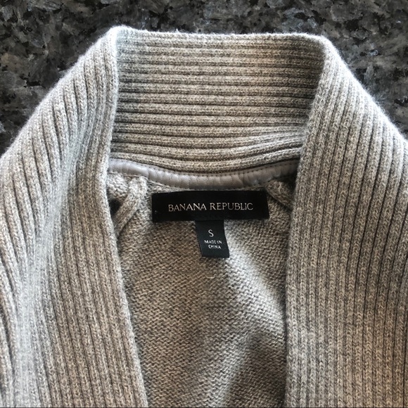 HP🎉Banana Republic Gray Faux Leather Cardigan - Picture 3 of 8